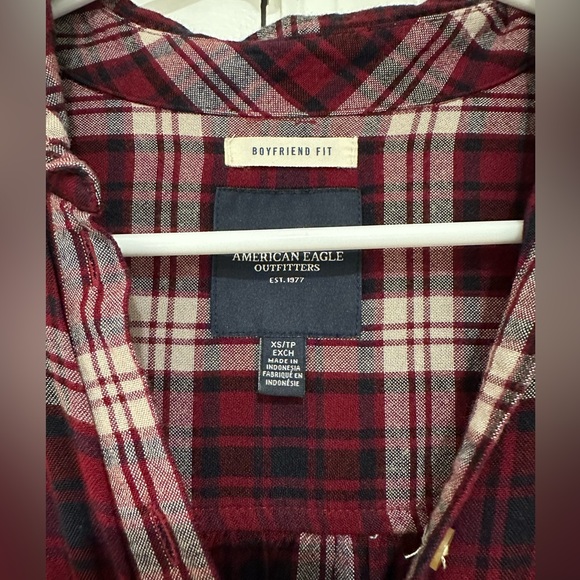 American Eagle half button pullover flannel - Picture 2 of 3